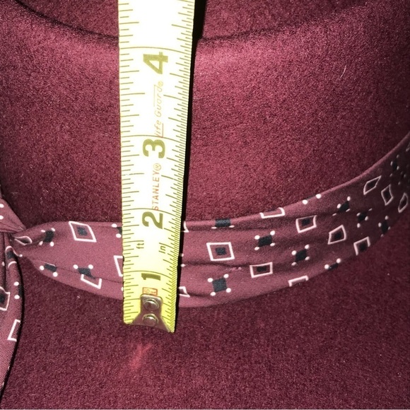 NWT Urban Outfitters Telescope Wrap Scarf Wool Wide Brim Hat Wine main image 5